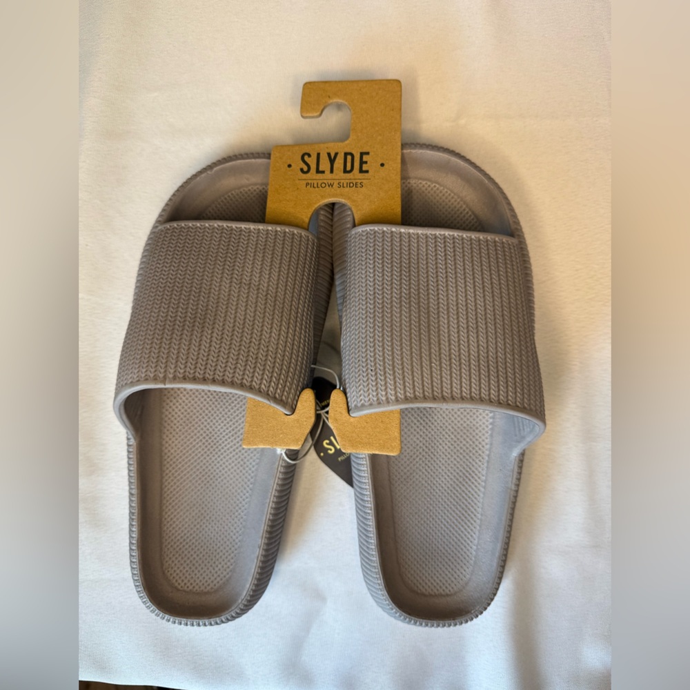 Slyde Gray Pillow Cloud Slide Sandals For Women or Men NWT